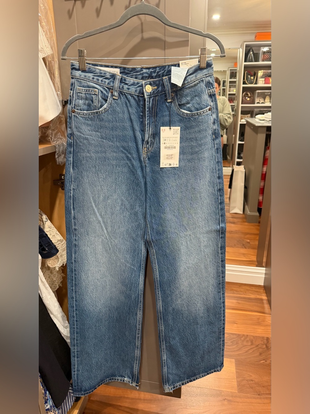 Zara Women's Blue Straight-Leg Jeans